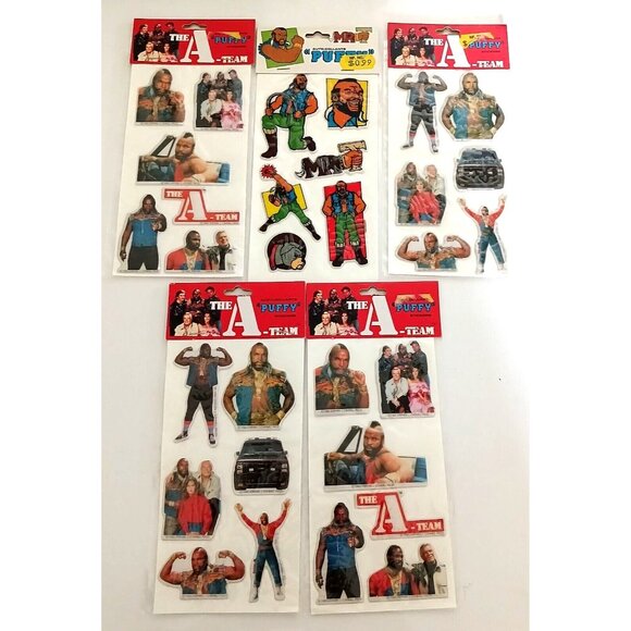 Vintage 1983's The A-Team Stephen J Cannell Action Mr T Puffy Stickers Lot Taiwa - Picture 3 of 9